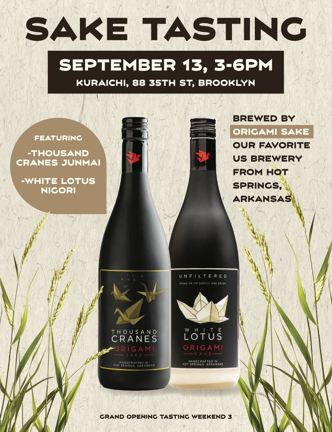 Origami Sake Tasting at Kuraichi
