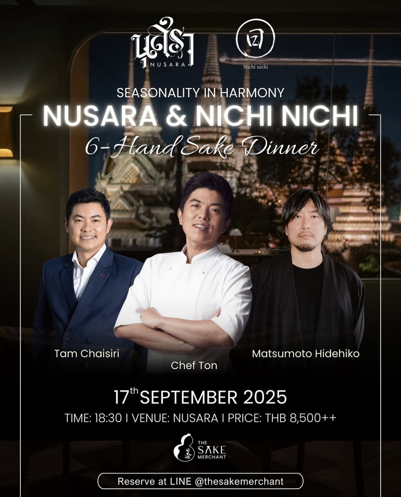 NUSARA & NICHI NICHI 6-Hand Sake Dinner