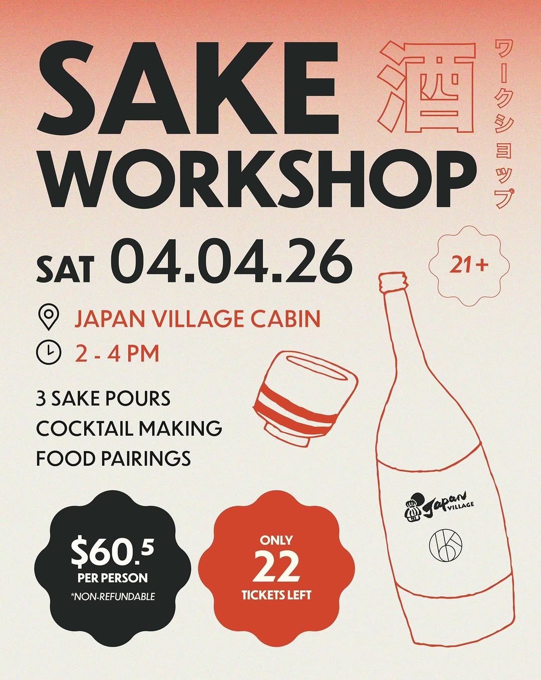 Sake Workshop at Japan Village