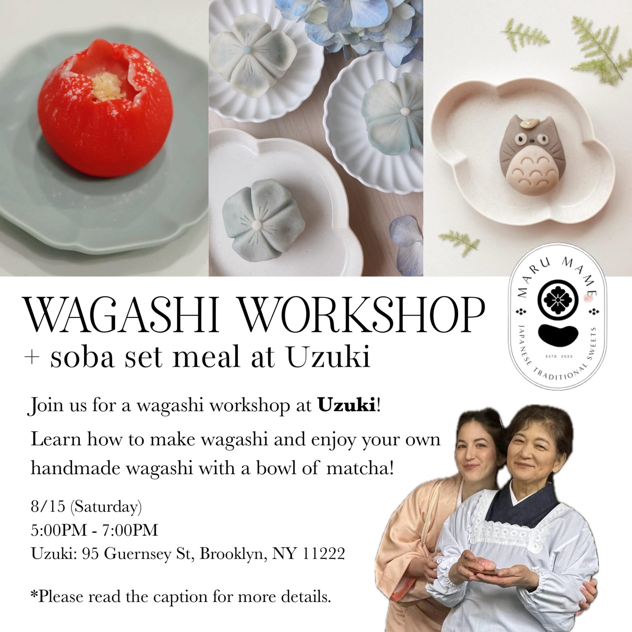 Wagashi Workshop + Soba Set Meal at Uzuki