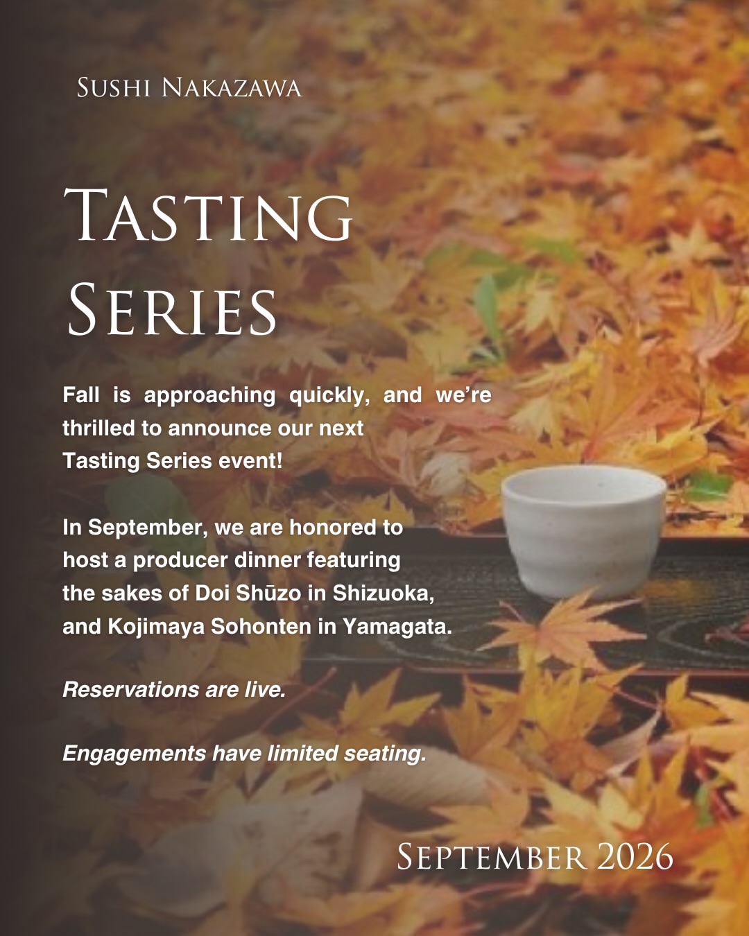Toko x Takatenjin Sake Dinner