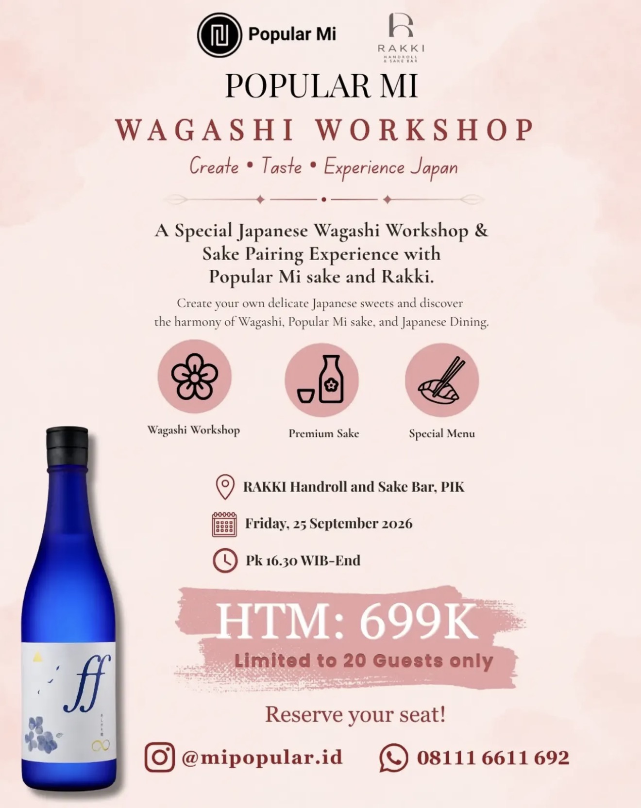 Popular Mi Wagashi Workshop & Sake Pairing Experience