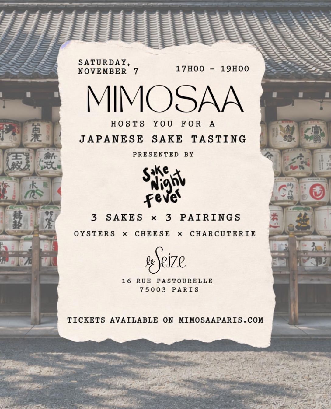 Japanese Sake Tasting with Sake Night Fever at Mimosa Paris